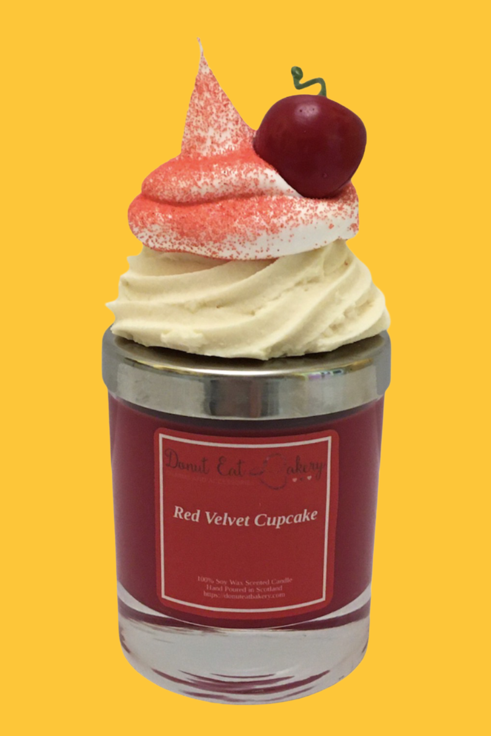 *Candle - Decorative Lid Red Velvet Cupcake