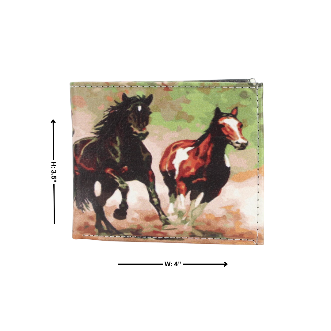 Wallet - Wild Horses Vegan Leather Bi-Fold
