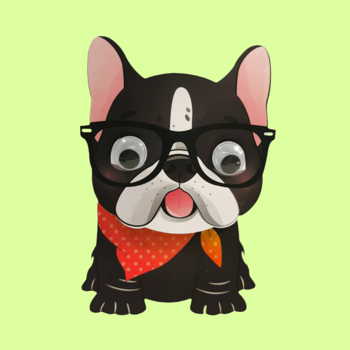 Greeting Card - Wobbly Head dog w glasses