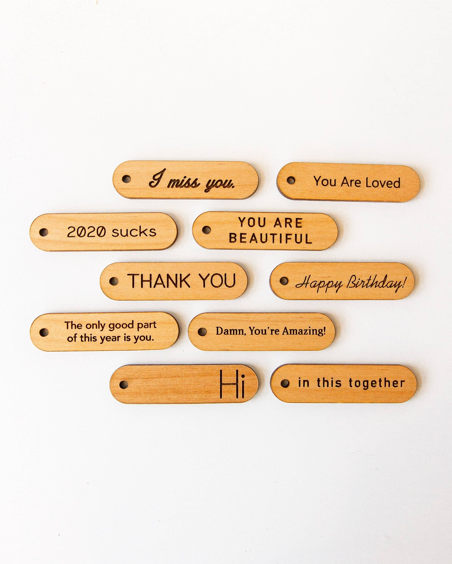 Wood Mini Gift Tag with Loop: Best Wishes