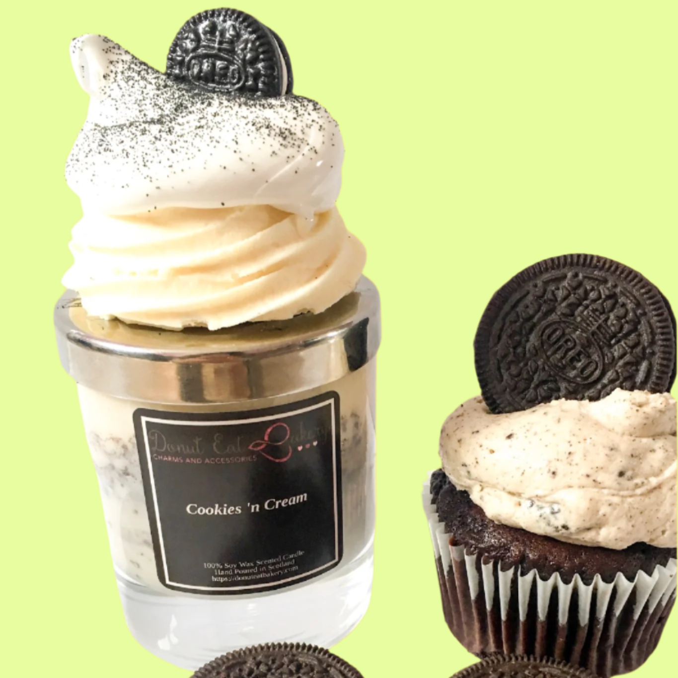 *Candle - Decorative Lid - Cookies & Cream