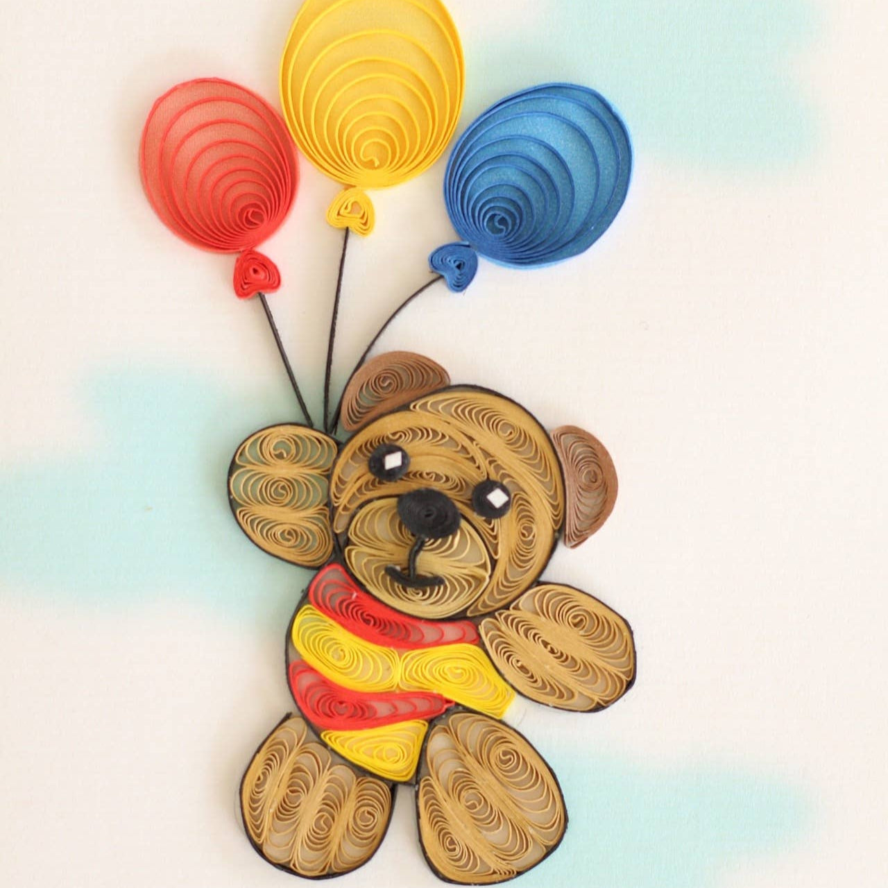 Greeting Card - Quill Bear balloons