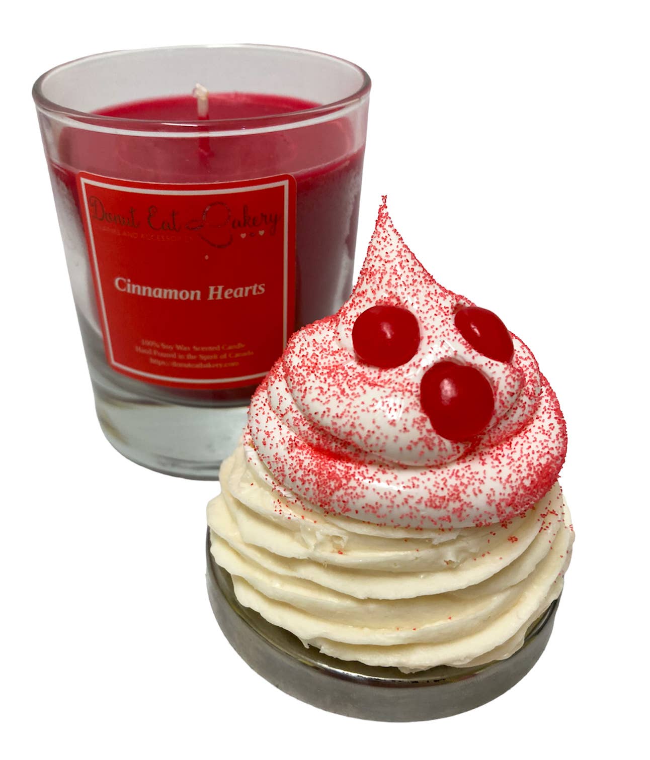 *Candle - Decorative Lid - Cinnamon Hearts