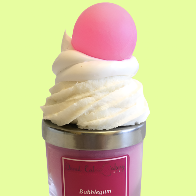 *Candle - Decorative Lid Bubble Gum Cupcake