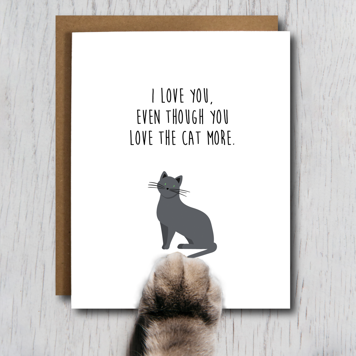Greeting Card - I love you cat
