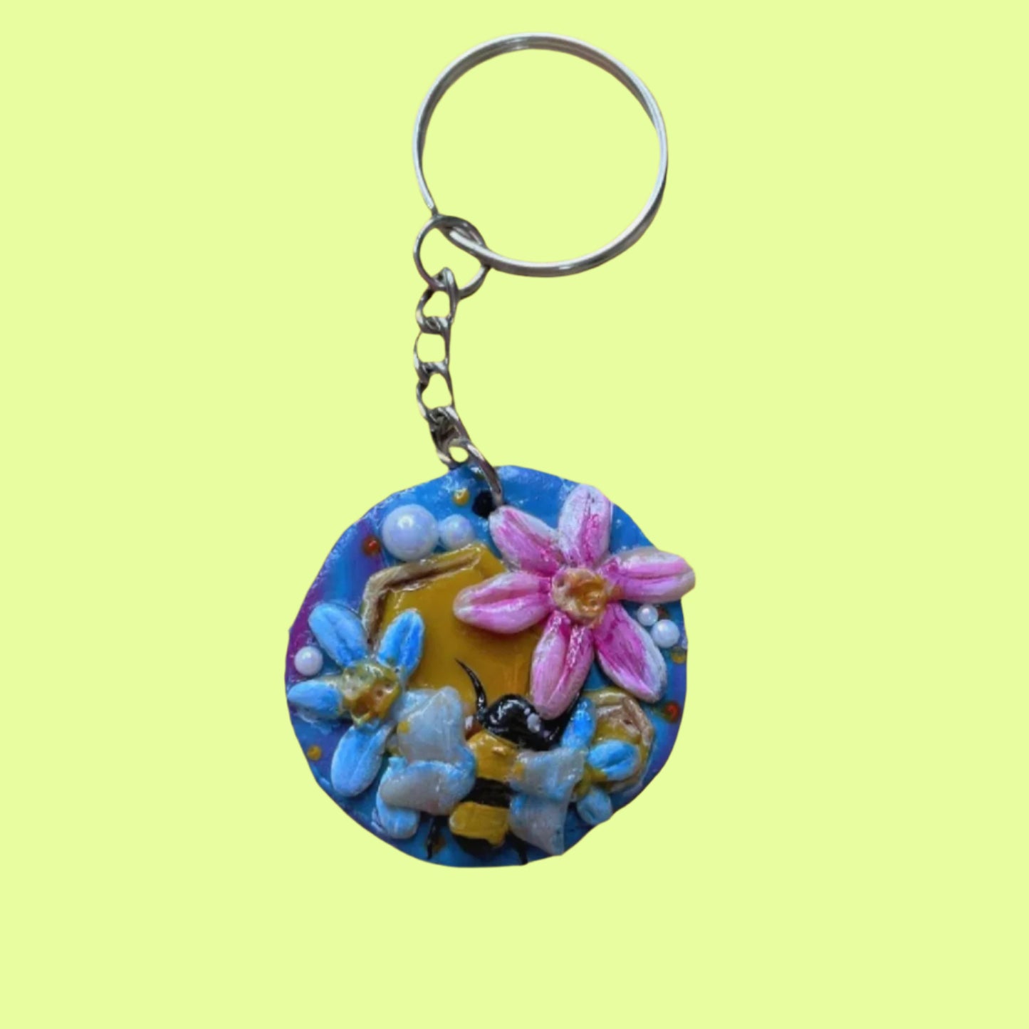 Keychain - Queen Bee in Florals