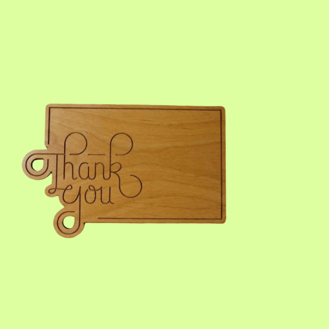 Greeting Card - Wood - Thank You