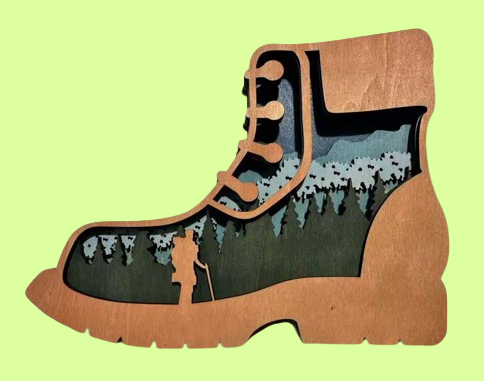 Shelf Sitter - layered birchwood hiking boot