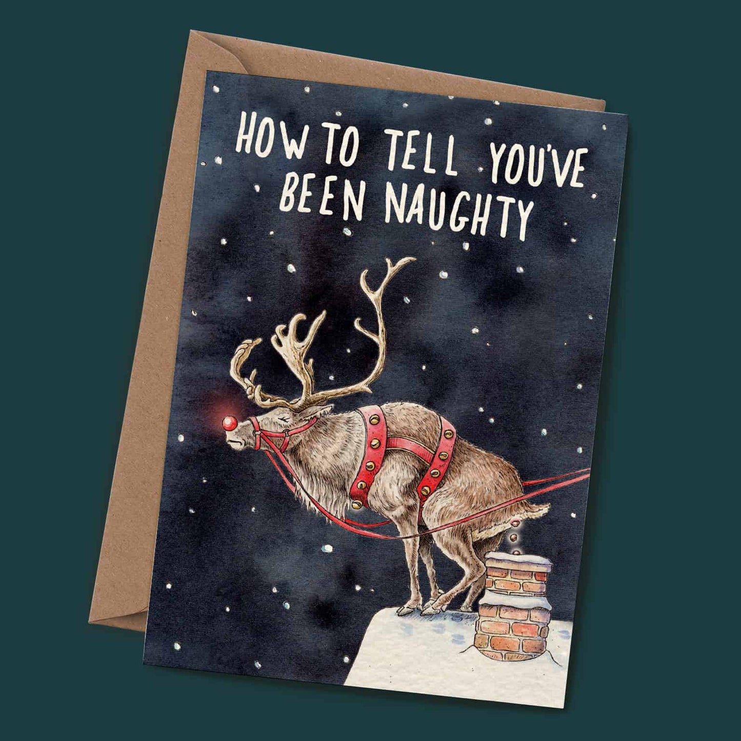 Greeting Card - naughty reindeer