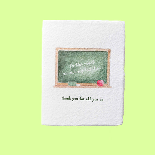 Greeting Card: Folded Teacher chalk board
