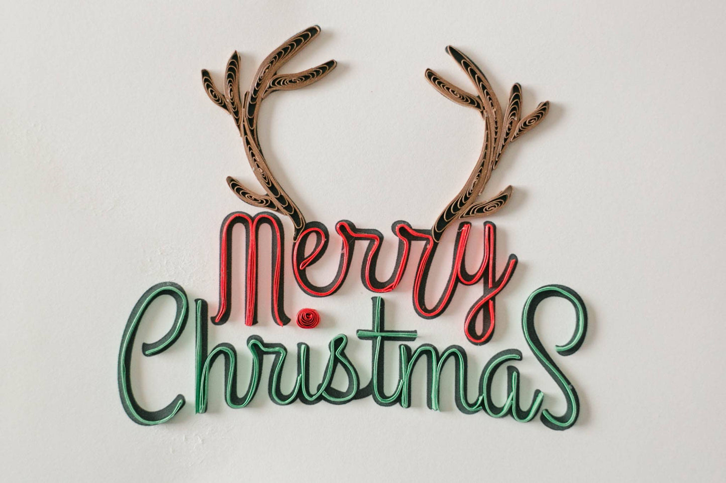 Greeting Card - Quill Christmas Antlers