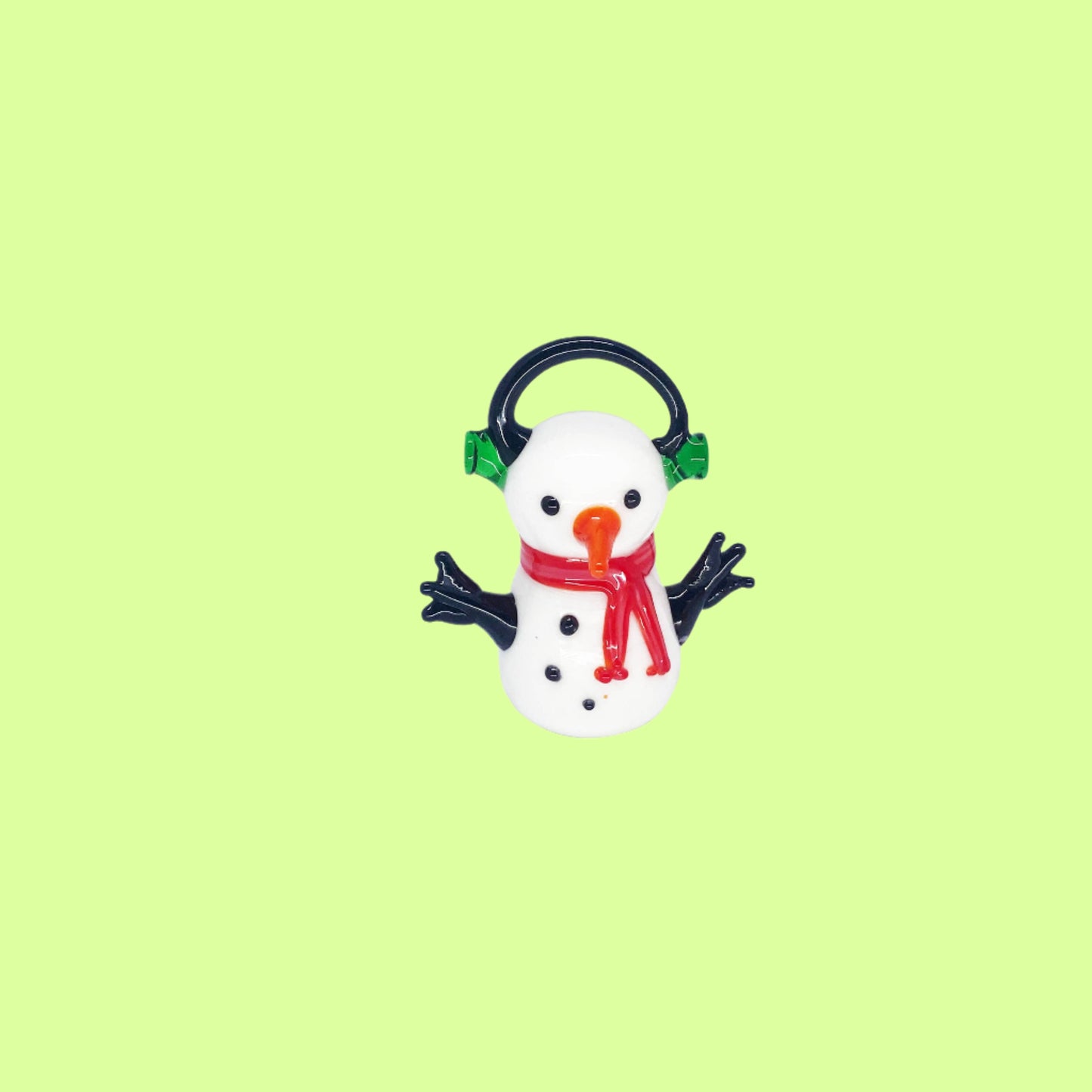 Ornament - Set 2 Snowman with earmuffs