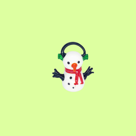 Ornament - Set 2 Snowman with earmuffs