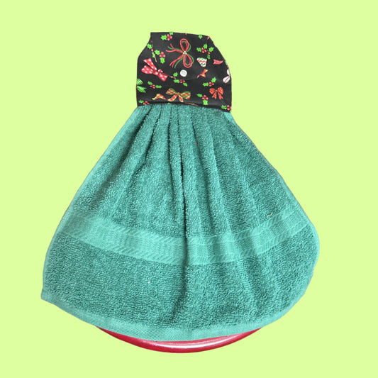 Hand Towel - Handmade by Rosemary - Holly bows