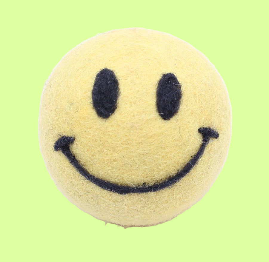 Dryer Ball - Smiley Face: Eco Wool Fair Trade: Yellow