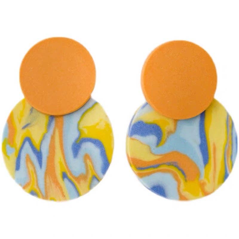 Orange fever- statement handmade jewellery porcelain earring