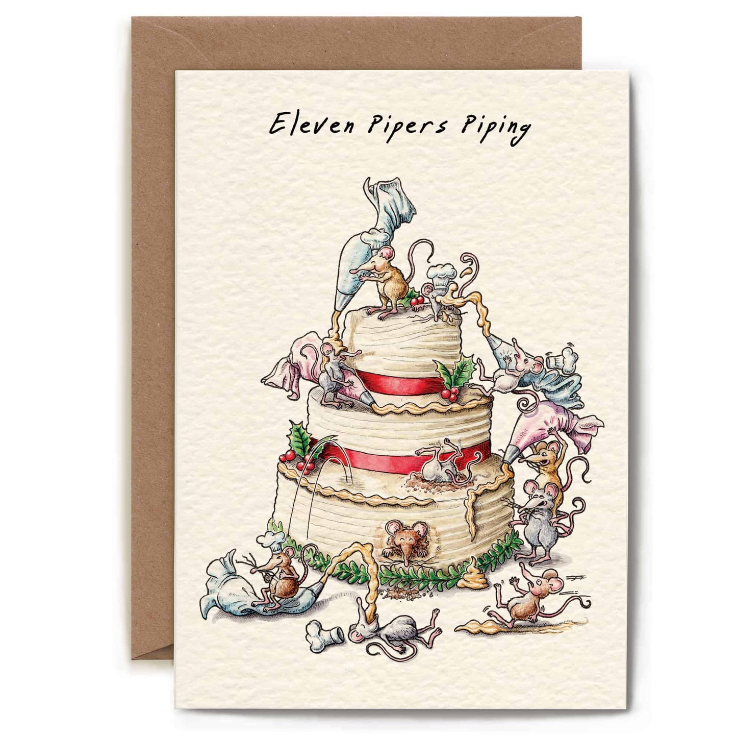 Greeting Card - Eleven Pipers Piping