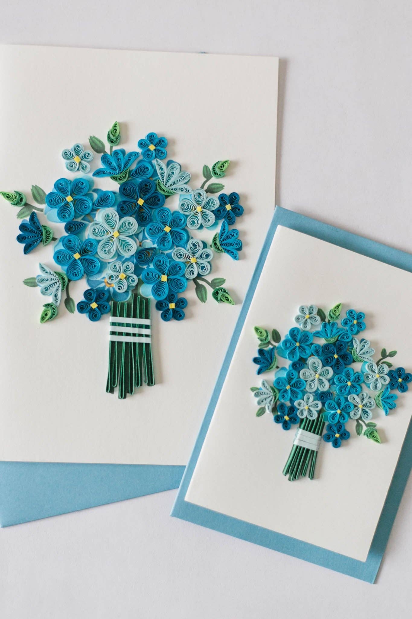 Greeting Card - Quill Blue Bouquet (Mini)