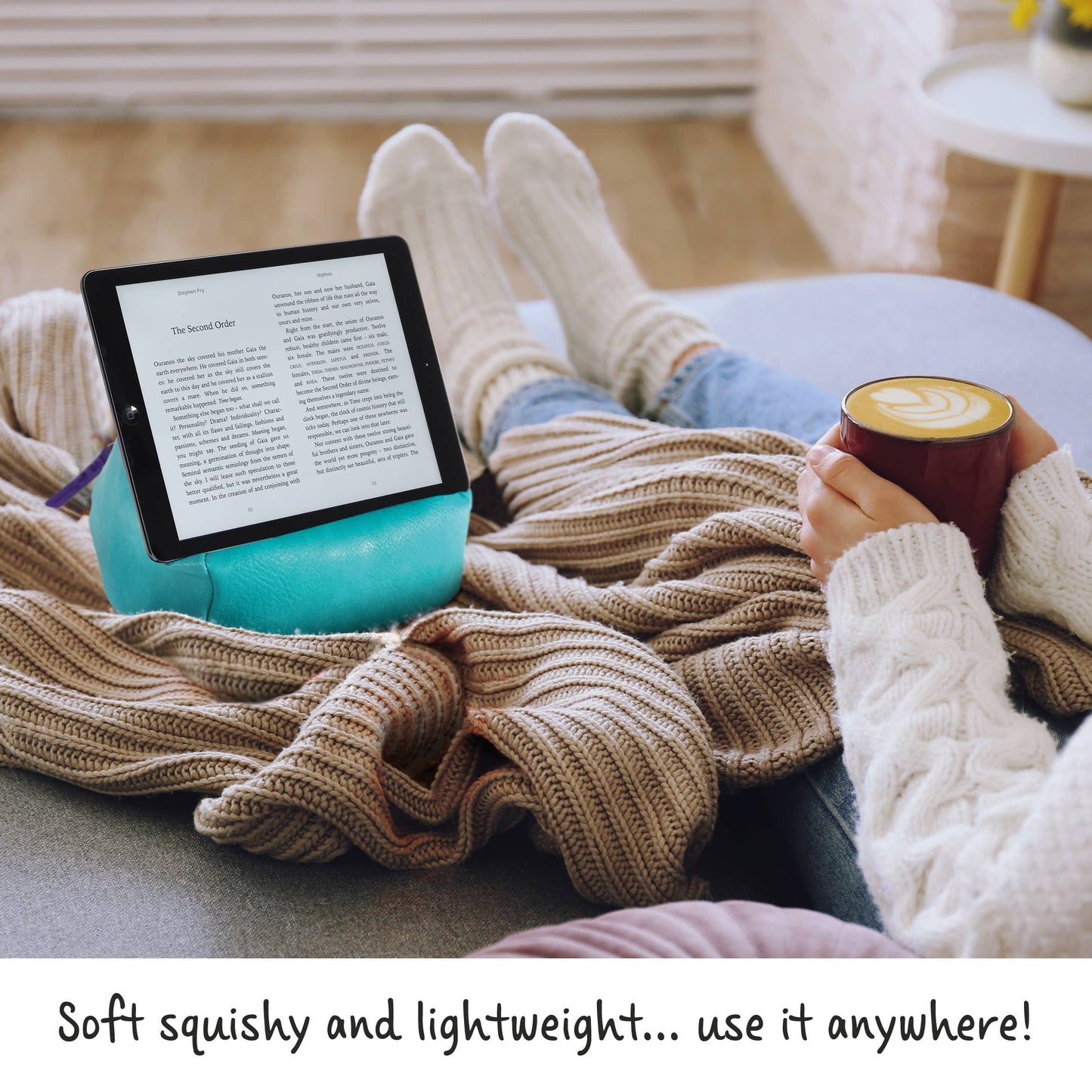 Bookaroo Bean Bag Reading Rest: Orange and Teal