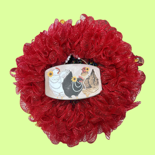 *Wreath - Red w Turkey by Bear