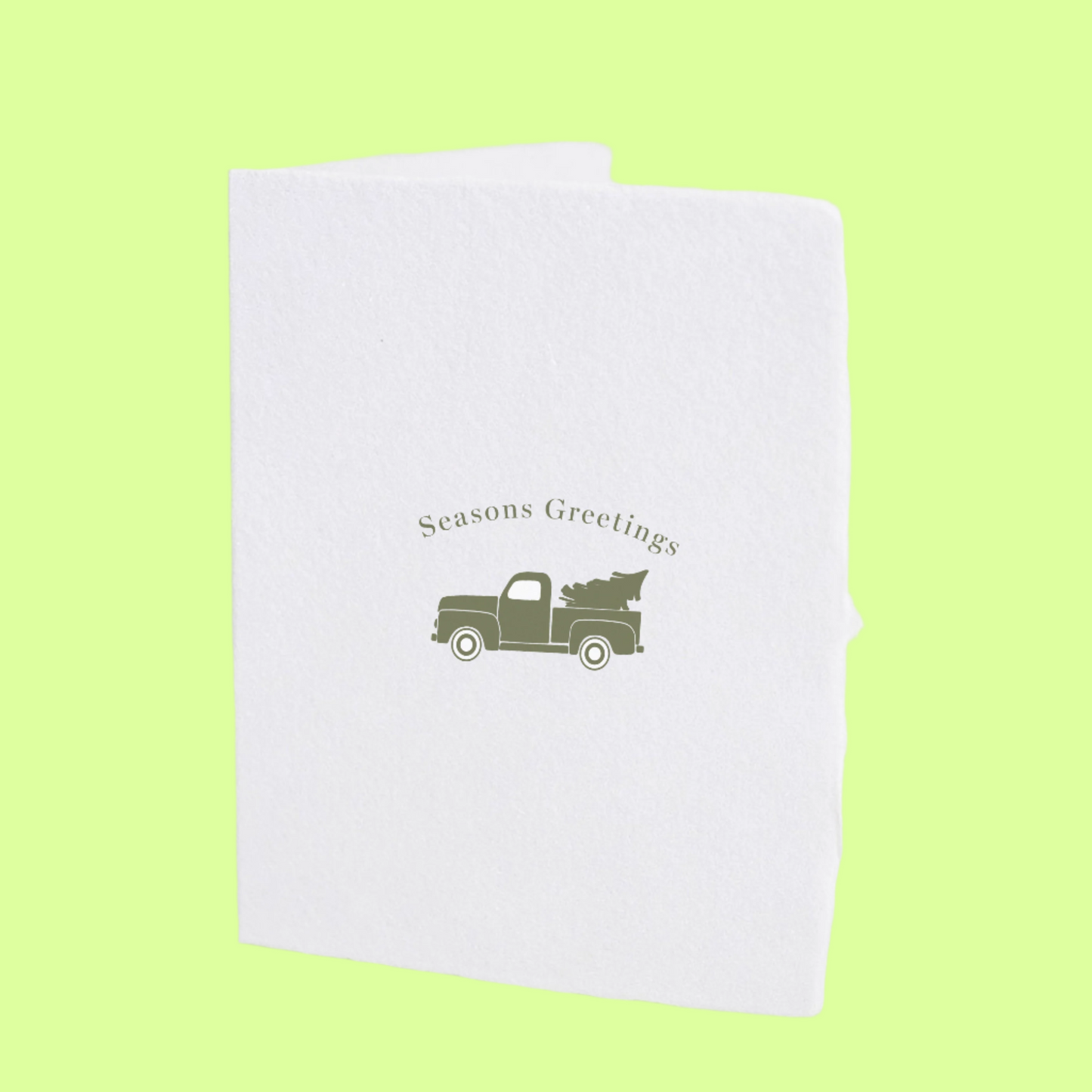 Greeting Card - Green Truck w Tree