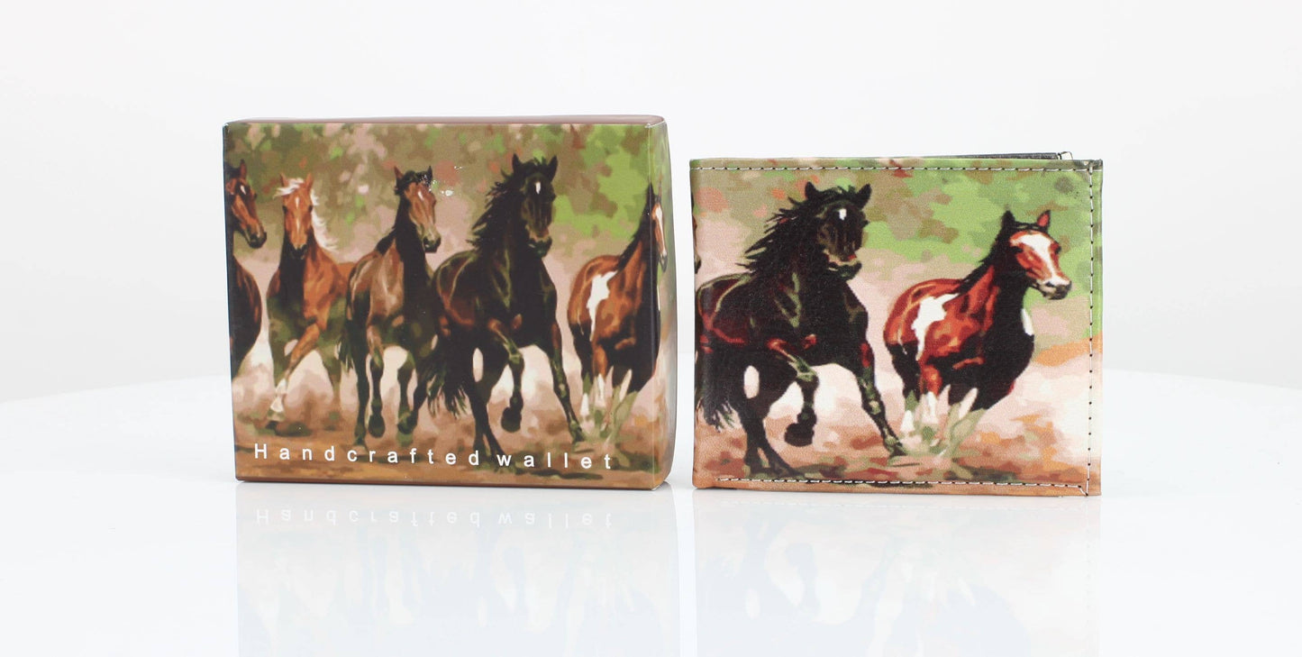 Wallet - Wild Horses Vegan Leather Bi-Fold