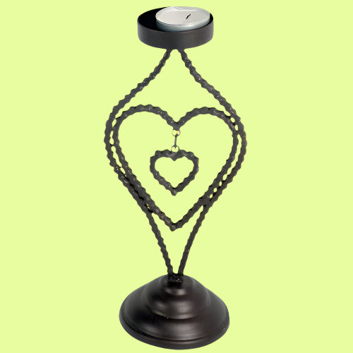 Candle Holder - Bicycle Chain Heart