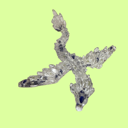 Figurine - Handmade by Erin resin dragon clear/blue