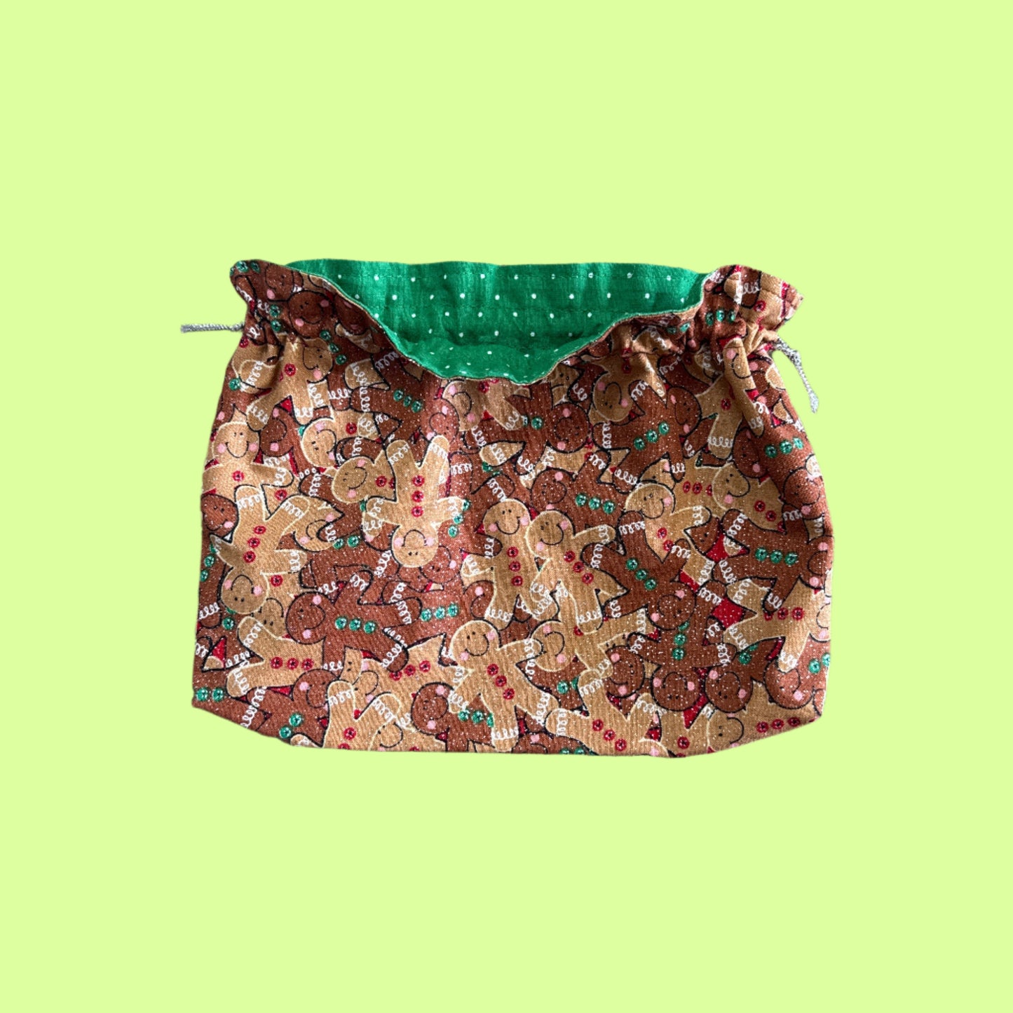 Bag - Multi use drawstring - gingerbread men sml