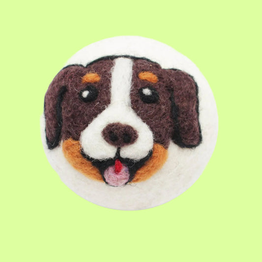 Eco Wool Dryer Balls Fair-Trade: Brown Dog pink toungue