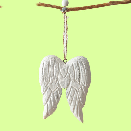 xmas - White Wood Angel Wings