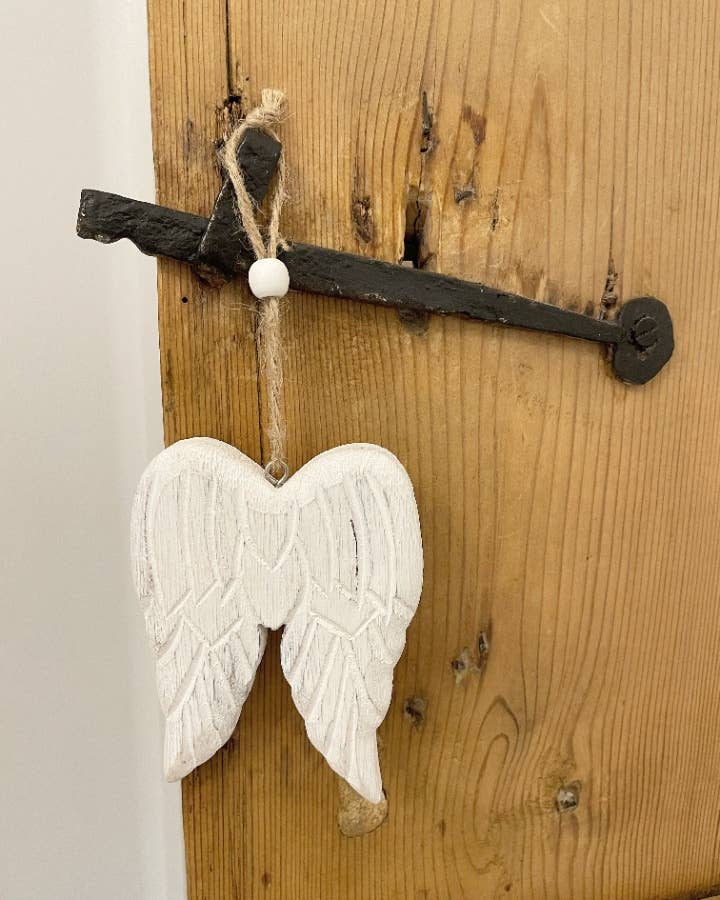 xmas - White Wood Angel Wings