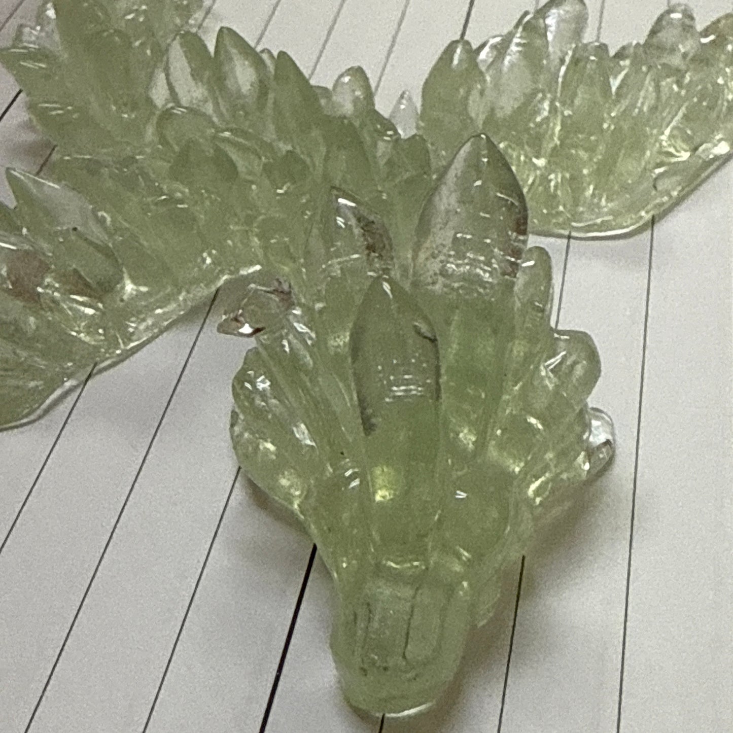 Figurine - Handmade by Erin resin dragon green