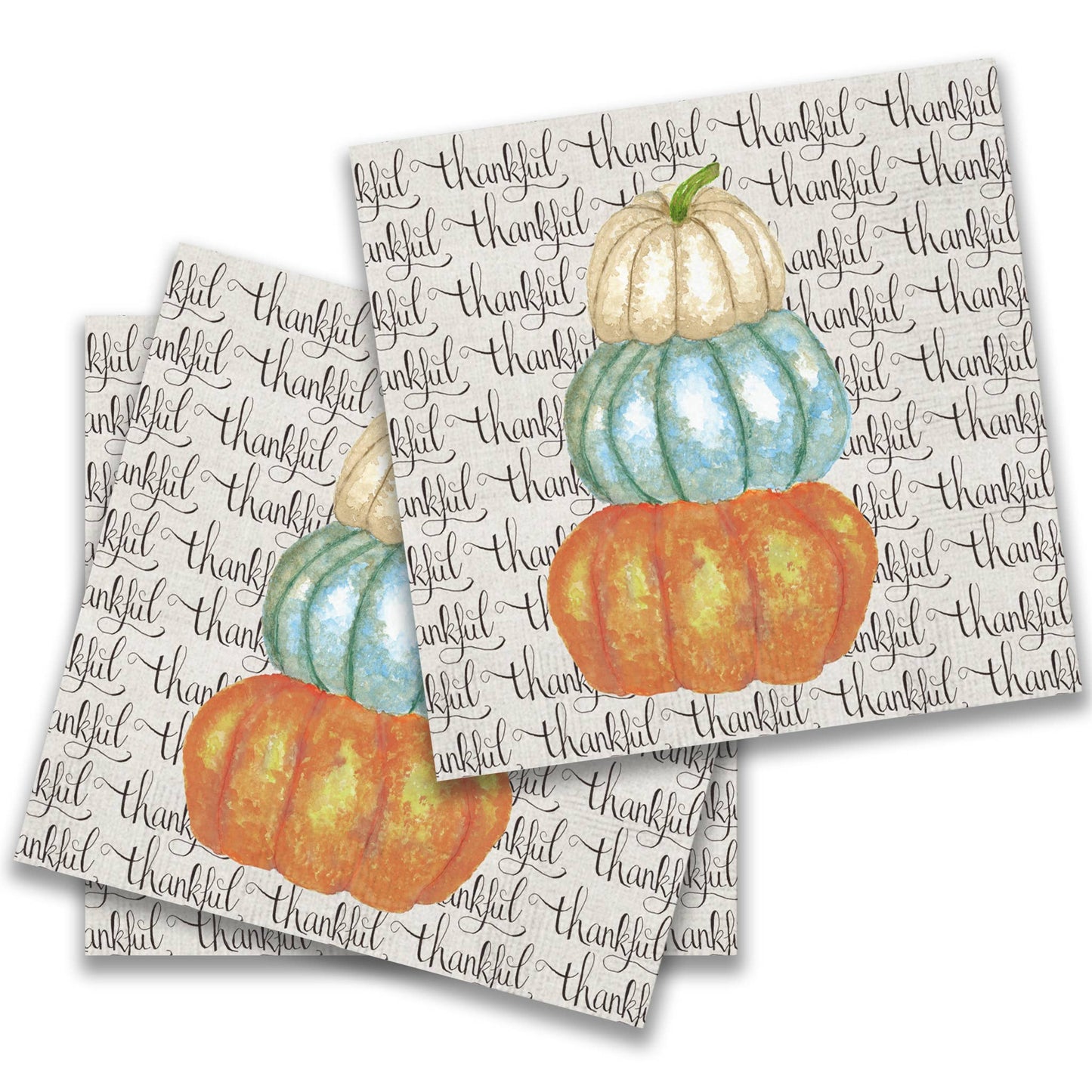 Cocktail Napkins - Thankful Pumpkins 3ply 20pcs