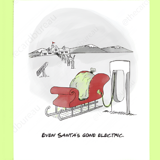 Greeting Card - Electric Sleigh Santa