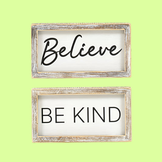 Framed Words - Believe / Be Kind