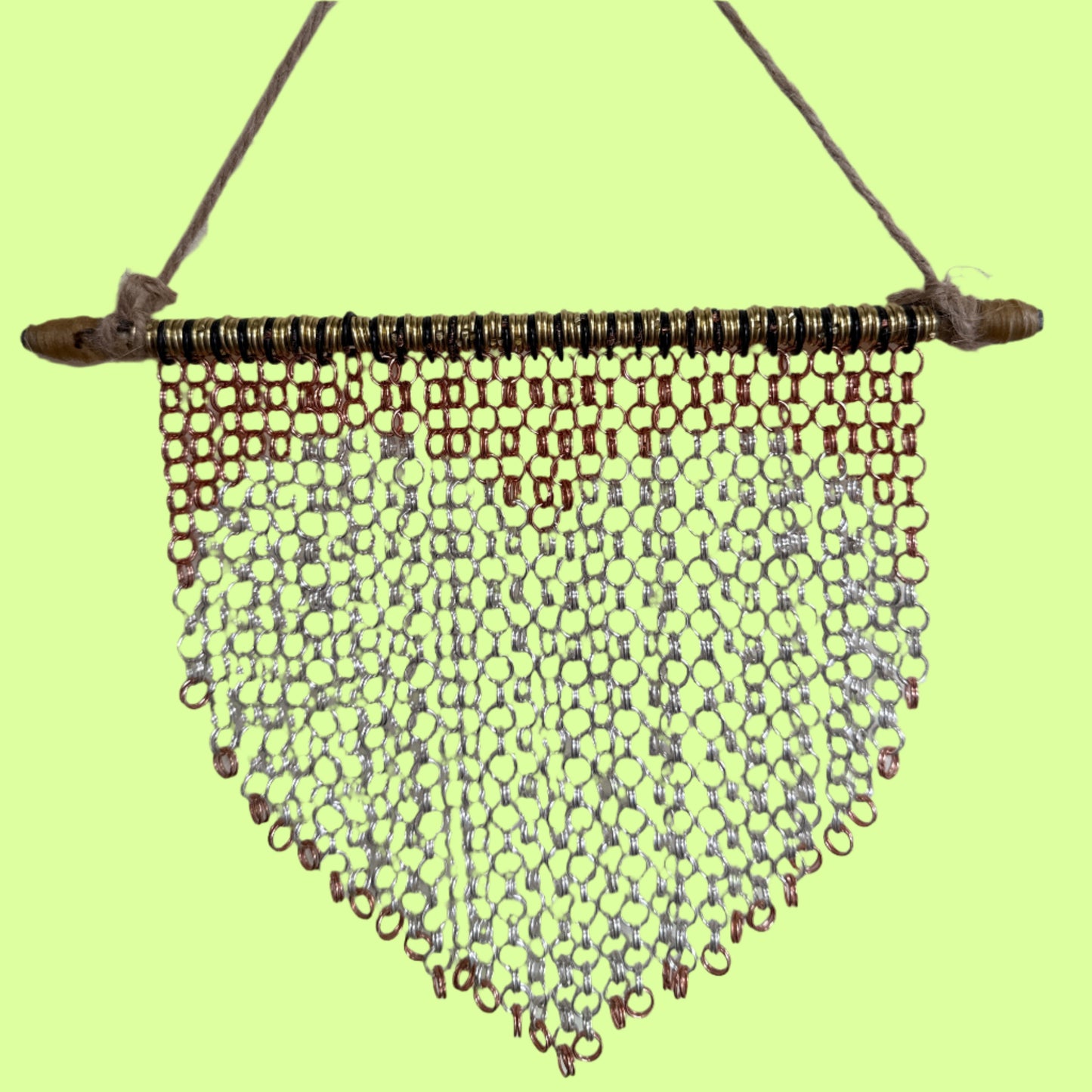 Art - Chainmaille silver heart / copper