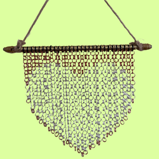 Art - Chainmaille silver heart / copper