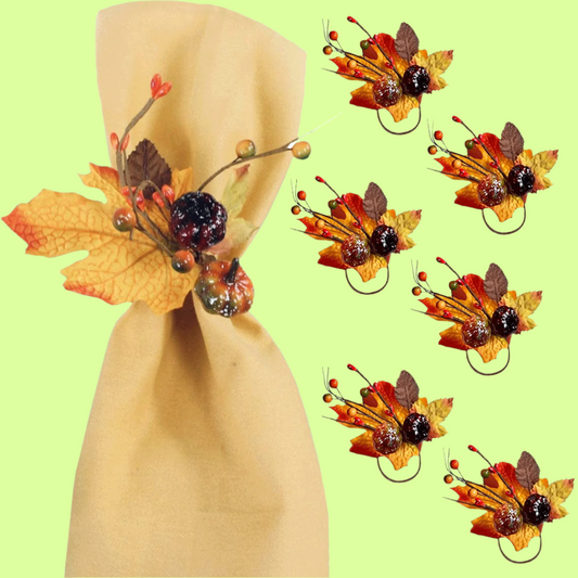 Napkin Rings - Set 6 - Maple Pumpkin