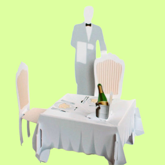 Greeting Card - Waiter by Table