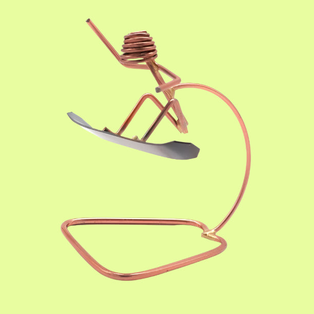 Metal Figurine - Snowboard Jumping