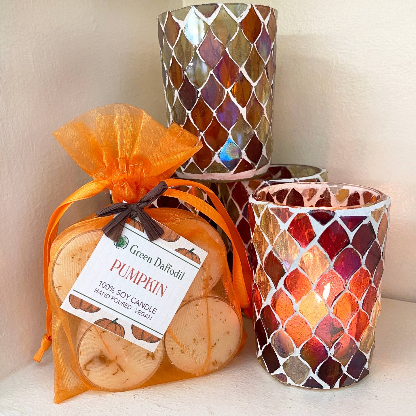 Candle - tealight Pumpkin 4-Pack