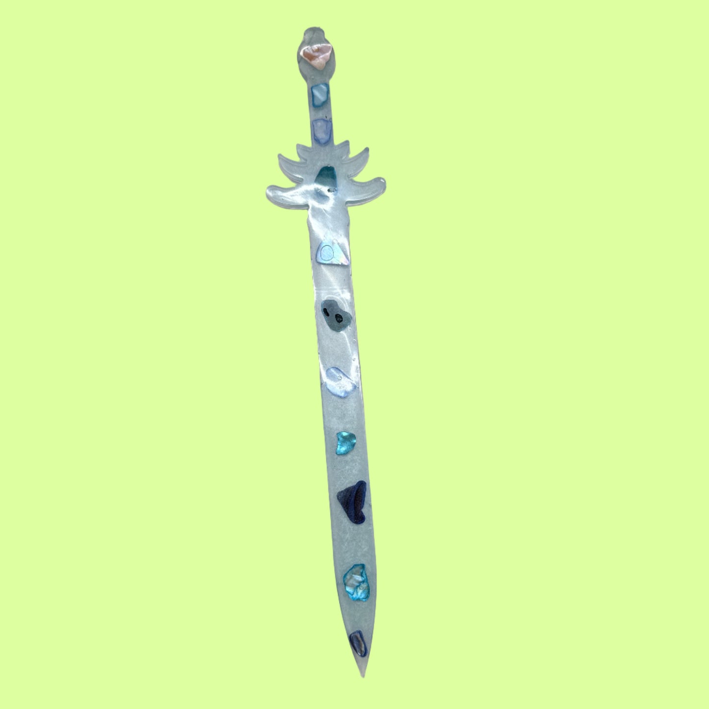 Decor - Handmade by Erin resin sword blue lge