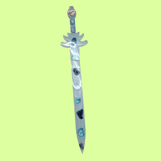 Decor - Handmade by Erin resin sword blue lge