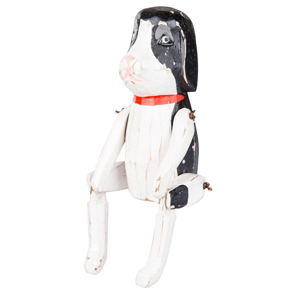 Figurine - SITTING WOODEN DOG