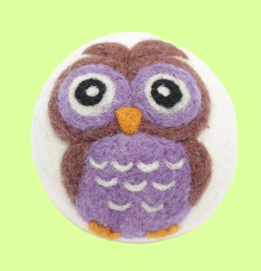 Eco Wool Dryer Balls Fair Trade: Purple Owl