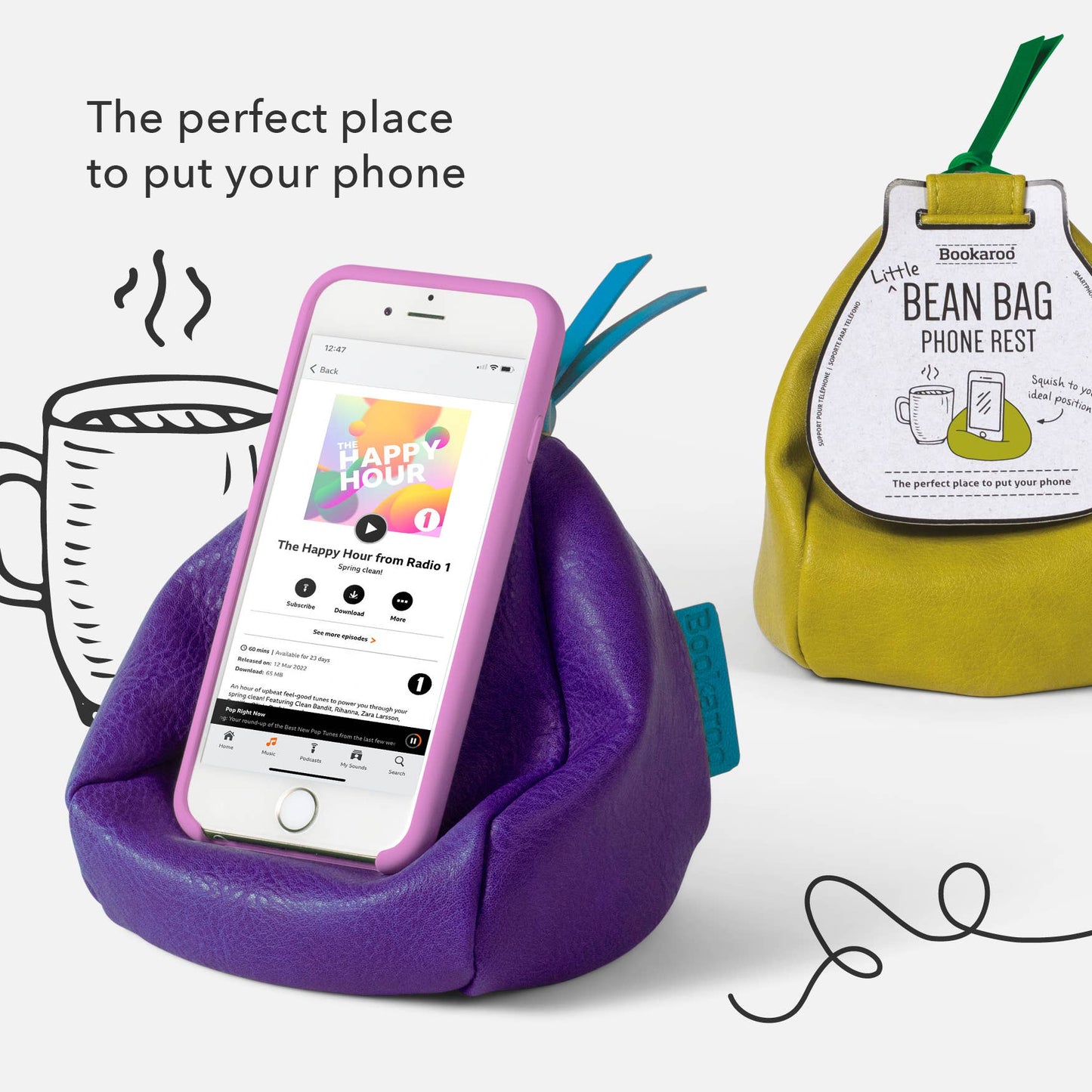 Phone Rest - Little Bean Bag Charcoal