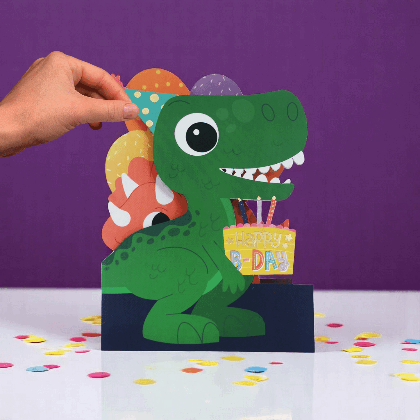 Greeting Card - Movable Eyes Dinosaur