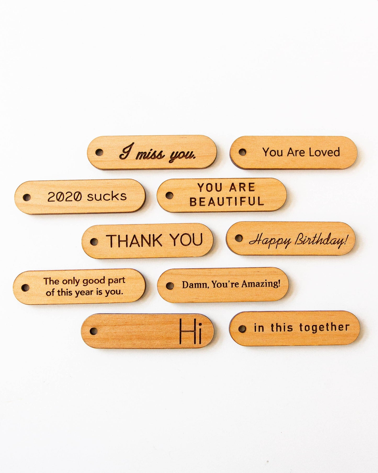 Wood Mini Gift Tag with Loop: Best Wishes