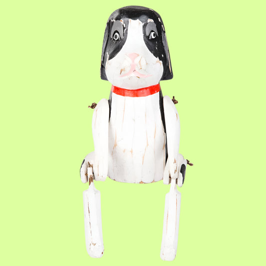 Figurine - SITTING WOODEN DOG
